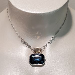 18" Swarovski Montana Necklace- Golden Shadow Crystal & Rhodium Plating